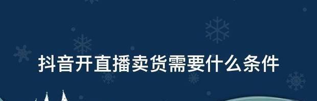 抖音新人直播卖货大全（初学者也能快速上手）